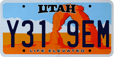 UT license plate Y319EM
