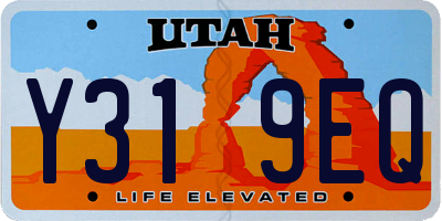 UT license plate Y319EQ