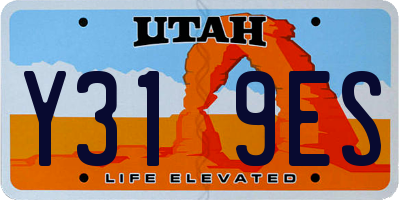UT license plate Y319ES