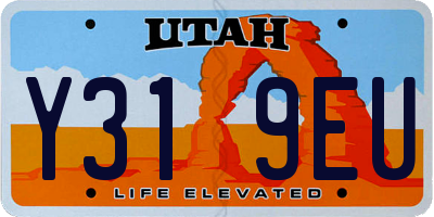 UT license plate Y319EU