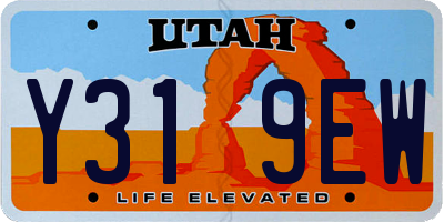 UT license plate Y319EW