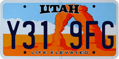 UT license plate Y319FG