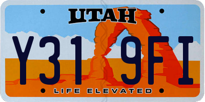 UT license plate Y319FI