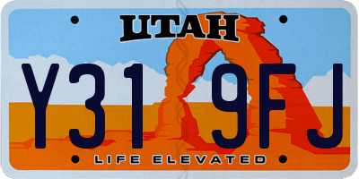 UT license plate Y319FJ