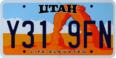 UT license plate Y319FN