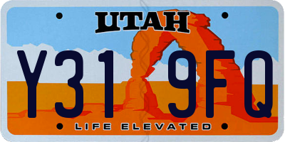 UT license plate Y319FQ