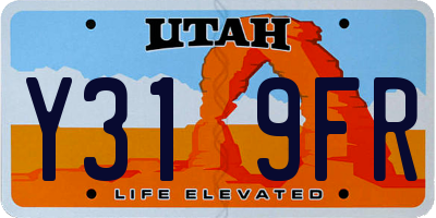 UT license plate Y319FR