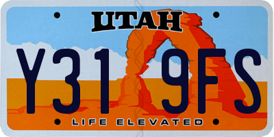 UT license plate Y319FS