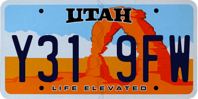 UT license plate Y319FW