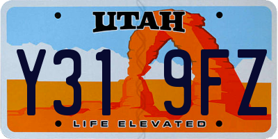 UT license plate Y319FZ