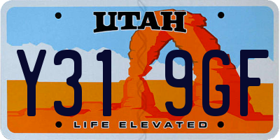 UT license plate Y319GF