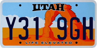 UT license plate Y319GH