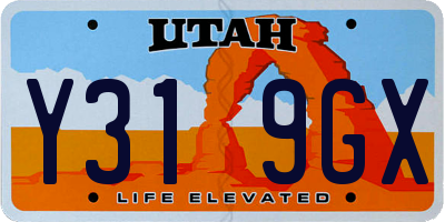UT license plate Y319GX