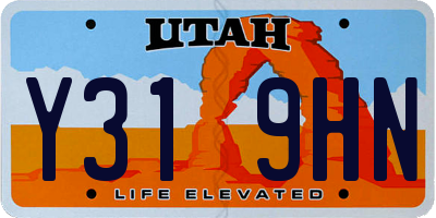 UT license plate Y319HN