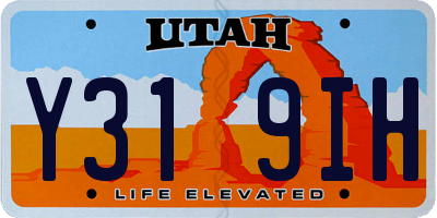 UT license plate Y319IH