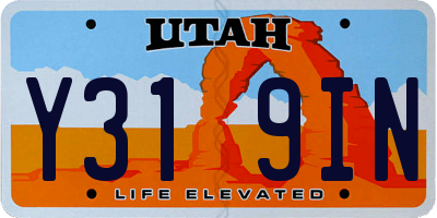 UT license plate Y319IN