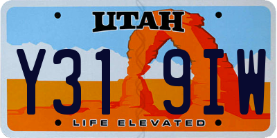 UT license plate Y319IW