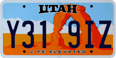 UT license plate Y319IZ