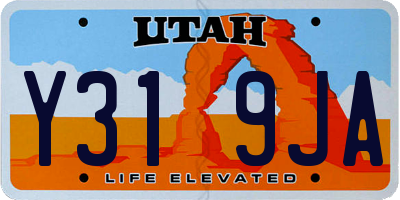 UT license plate Y319JA