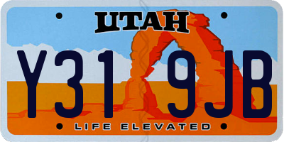 UT license plate Y319JB