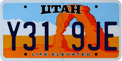 UT license plate Y319JE