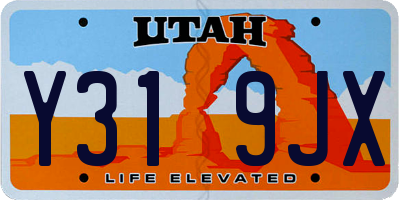 UT license plate Y319JX