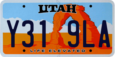 UT license plate Y319LA