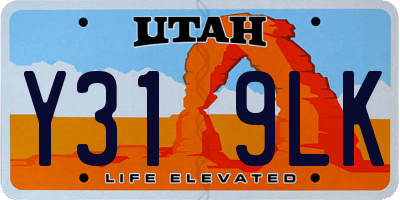 UT license plate Y319LK
