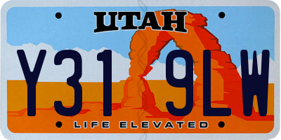 UT license plate Y319LW