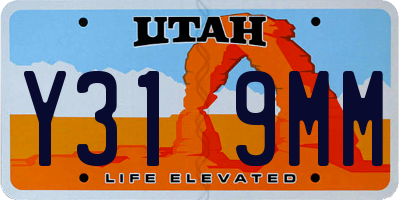 UT license plate Y319MM