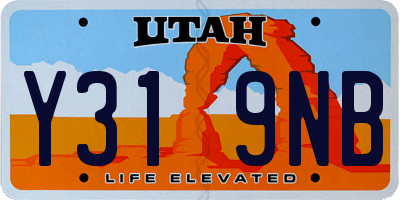 UT license plate Y319NB