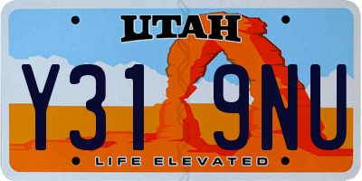 UT license plate Y319NU