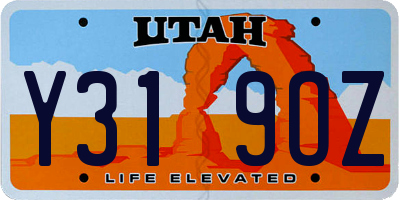 UT license plate Y319OZ