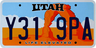 UT license plate Y319PA
