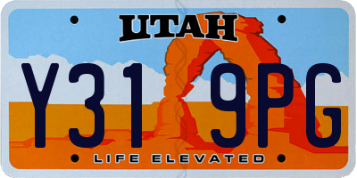 UT license plate Y319PG