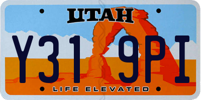 UT license plate Y319PI