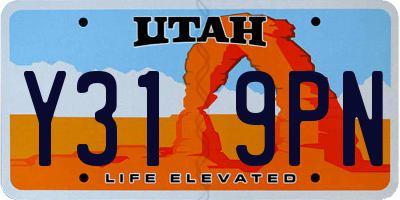 UT license plate Y319PN