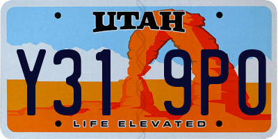 UT license plate Y319PO