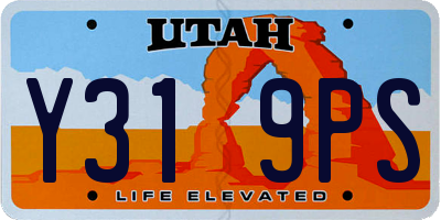 UT license plate Y319PS