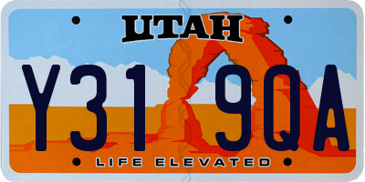 UT license plate Y319QA