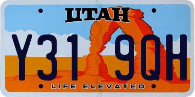 UT license plate Y319QH