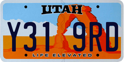 UT license plate Y319RD