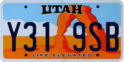 UT license plate Y319SB