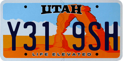 UT license plate Y319SH