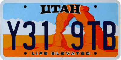 UT license plate Y319TB