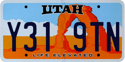 UT license plate Y319TN