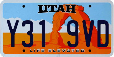UT license plate Y319VD