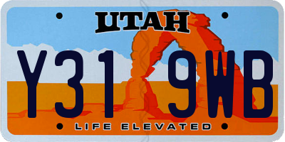 UT license plate Y319WB