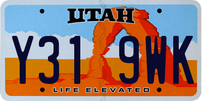 UT license plate Y319WK