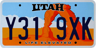 UT license plate Y319XK